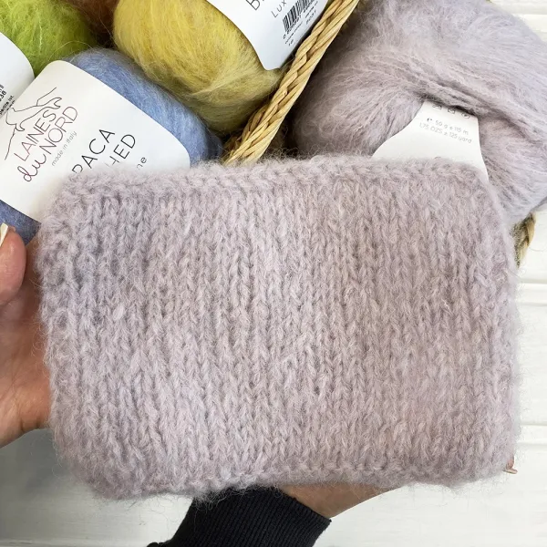 Laines du Nord Alpaca Brushed, Коричнево-зелений меланж №22, пряжа з альпаки та вовни – купити | Candy Yarn