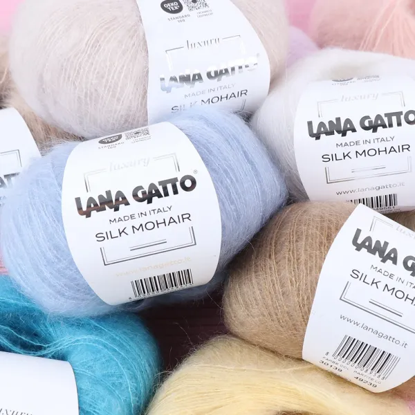 Lana Gatto Silk Mohair, Молочний №6028 – купити | Candy Yarn