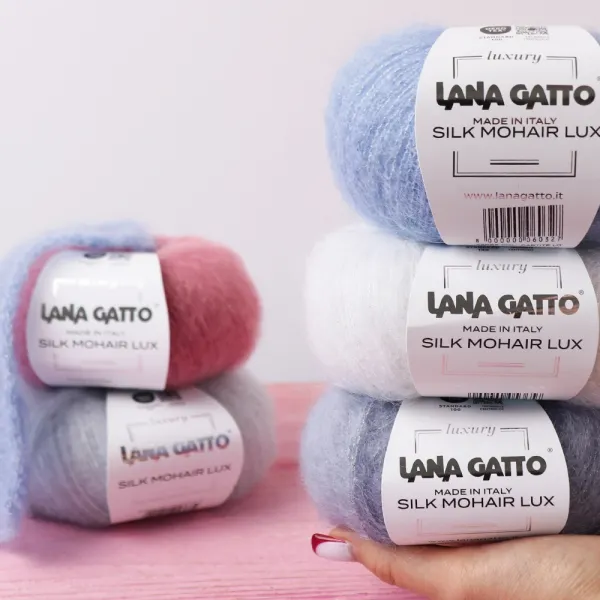 Lana Gatto Silk Mohair Lux, Блакитний №8480 – купити | Candy Yarn
