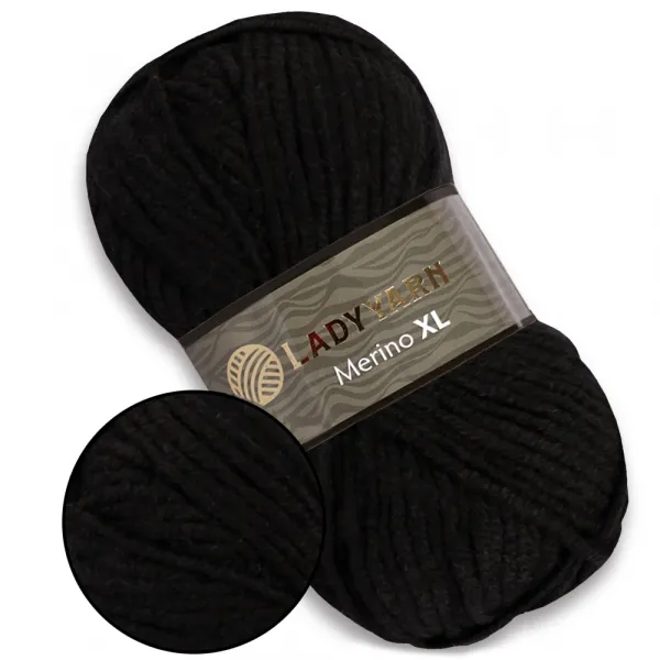 Lady Yarn Merino XL, Чорний №24 – купити | Candy Yarn