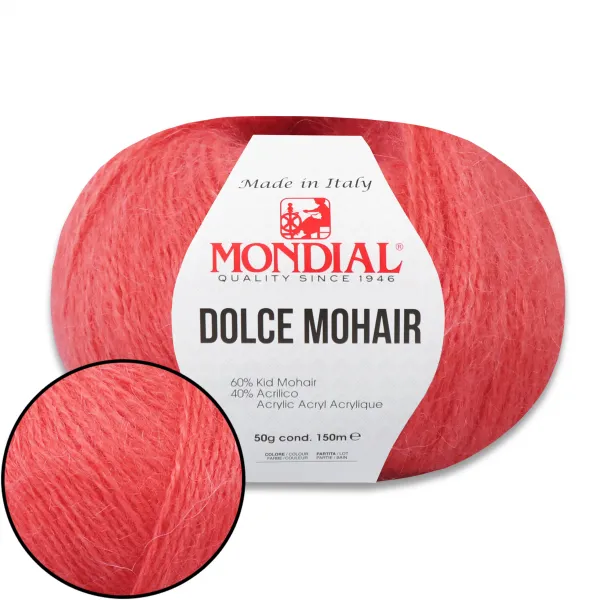 Mondial Dolce Mohair, Лососевый №334 – купить | Candy Yarn