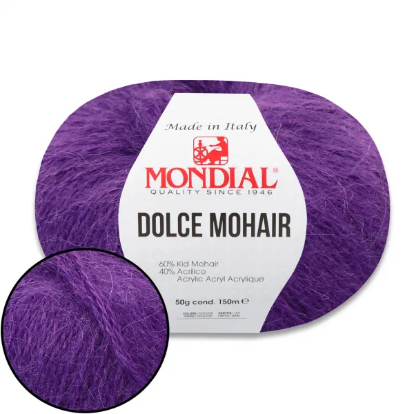 Mondial Dolce Mohair, Фіолетовий №588 – купити | Candy Yarn