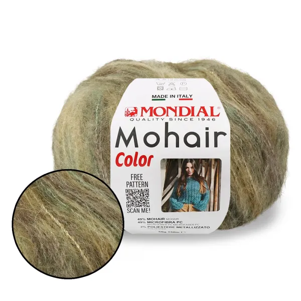 Mondial Mohair Color, Оливка №894 – купить | Candy Yarn