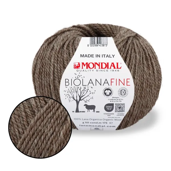Mondial Bio Lana Fine, Кора дуба №342 – купить | Candy Yarn