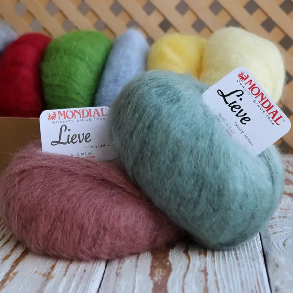 Mondial Lieve 90% Kid mohair, Голубая ель №68 – купить | Candy Yarn