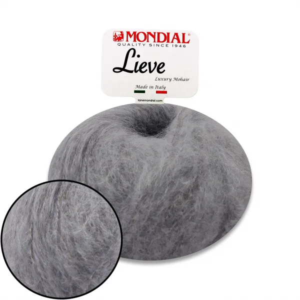 Mondial Lieve 90% Kid mohair, Серый №514 – купить | Candy Yarn