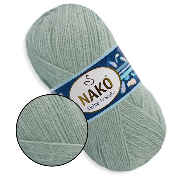 Nako Mohair Delicate, Серо-мятный №10023 – купить | Candy Yarn