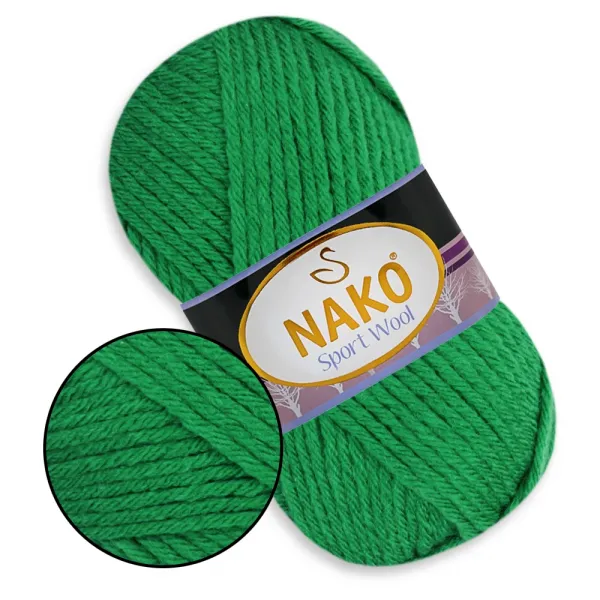 Nako Sport Wool, Зелений №11347 – купити | Candy Yarn