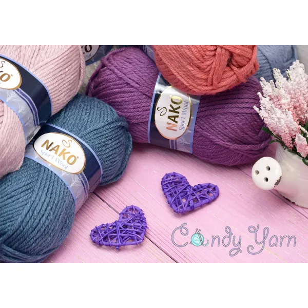 Nako Sport Wool, Темно-бордовый №3718 – купить | Candy Yarn