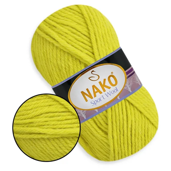Nako Sport Wool, Лайм №13872 – купити | Candy Yarn