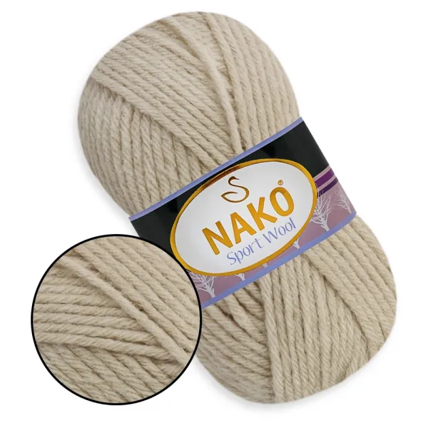 Nako Sport Wool, Бежевый №23116 – купить | Candy Yarn