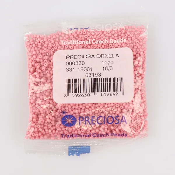 Бісер чеський Preciosa10, 50 г, №237-33119/03193, мел цветной, пастельно-рожевий – купити | Candy Yarn