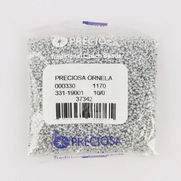 Бісер чеський Preciosa10, 50 г, №523-33119/37342, алебастр, світло-сірий – купити | Candy Yarn