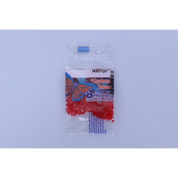 Бісер чеський Preciosa10, 5 г, 90070/1, прозорий матовий, червоний – купити | Candy Yarn