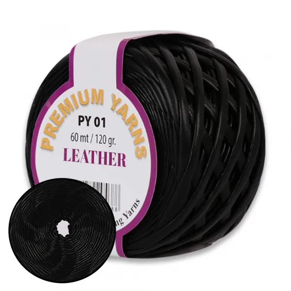 Premium Yarn Leather, Черный №01 – купить | Candy Yarn