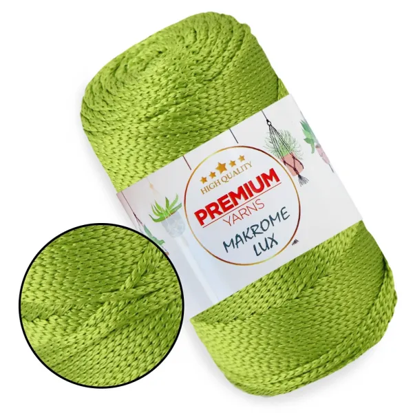 Шнур поліестеровий 2мм, Premium Yarn Makrome Lux, Авокадо №809 – купити | Candy Yarn
