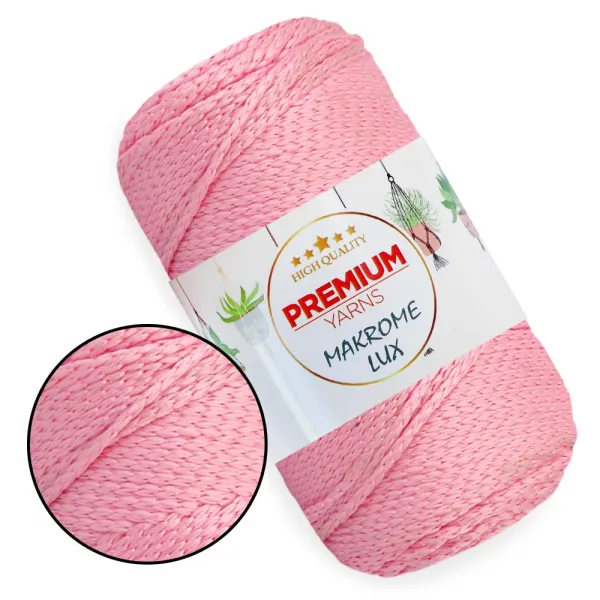 Шнур поліестеровий 2мм, Premium Yarn Makrome Lux, Рожевий №816 – купити | Candy Yarn