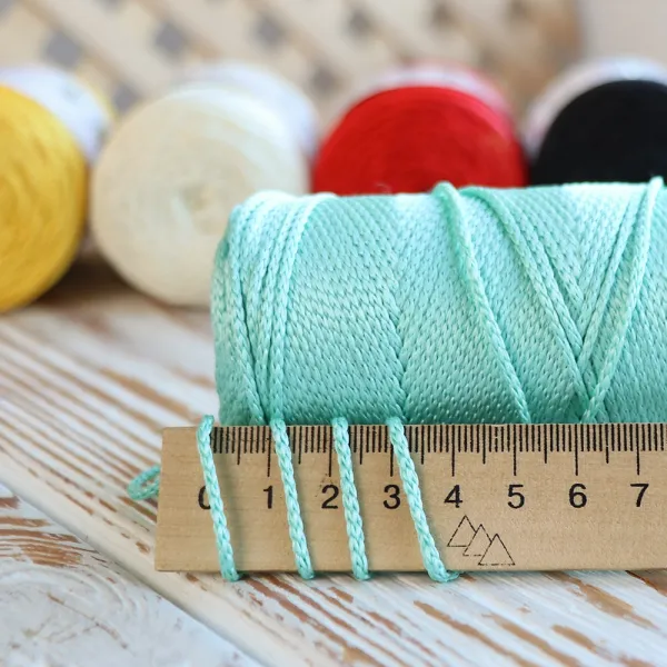 Шнур поліестеровий 2мм, Premium Yarn Makrome Lux, Сіра №850 – купити | Candy Yarn