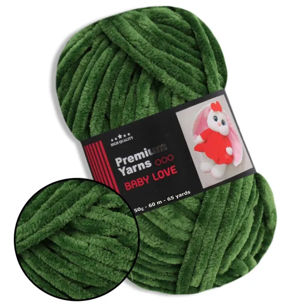 Premium Yarn Baby Love 50гр, Темно-зелений №378 – купити | Candy Yarn