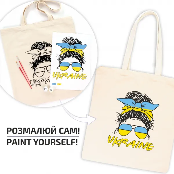 Набір, екосумка-розмальовка, 