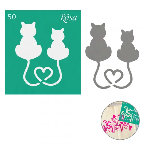 Трафарет багаторазовий самоклеючий №50, 9х10см, ROSA TALENT – купити | Candy Yarn