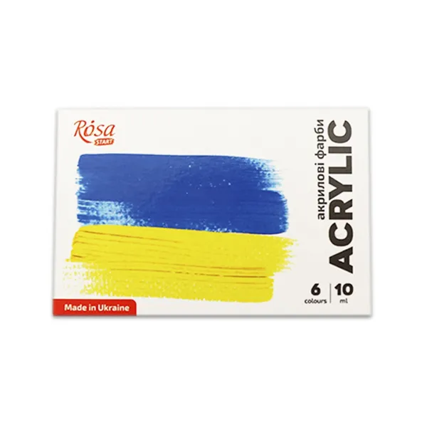 Набор акриловых красок Ukraine 6*10мл, ROSA START – купить | Candy Yarn