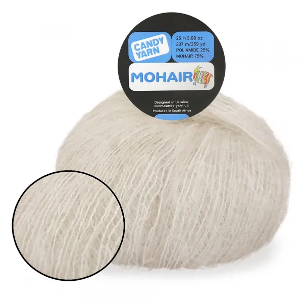 Candy-Yarn Mohair 75%, Бежевий №13 – купити | Candy Yarn