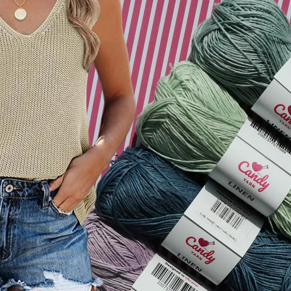 Candy-Yarn Linen, Синій дим №12 – купити | Candy Yarn