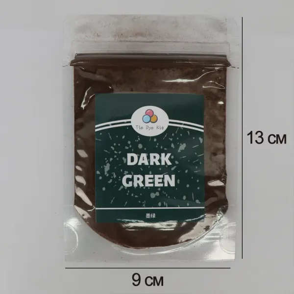 Порошкова фарба для тканини Темно-зелена (Dark green), 10 г—Tie Dye,фарбування бавовни та синтетики – купити | Candy Yarn