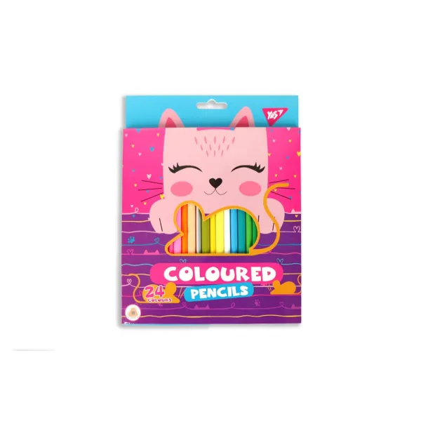 Карандаши цветные 24 цвета Cats, YES – купить | Candy Yarn