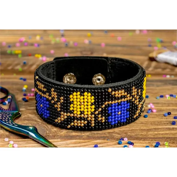 Набор для вишивки бисером браслета на искусственной коже, FLBB-005, 3*22см, Wonderland Crafts – купить | Candy Yarn