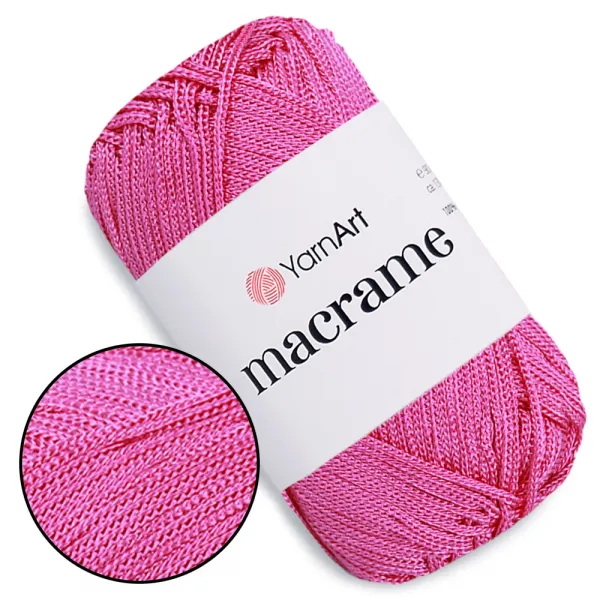 YarnArt Macrame, Яскраво-рожевий №140, поліестеровий шнур 2,5мм – купити | Candy Yarn