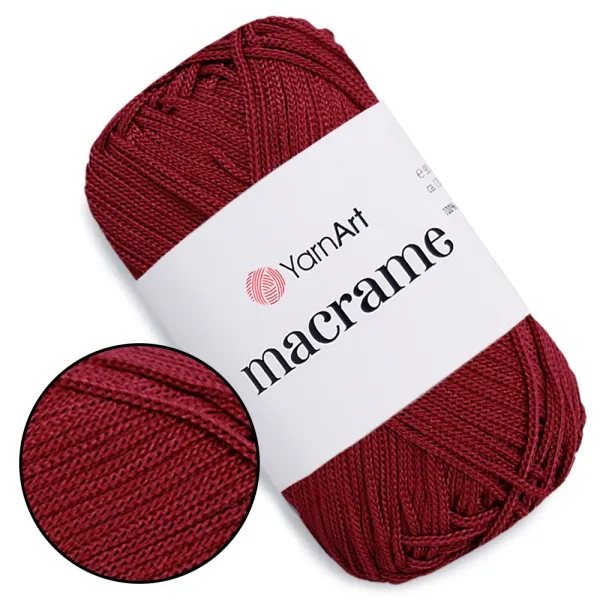 YarnArt Macrame, Вишневый №145, полиэстеровый шнур 2,5мм – купить | Candy Yarn