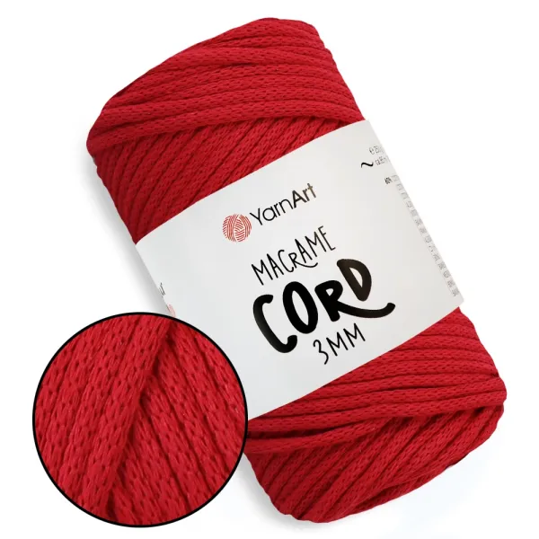 YarnArt Macrame Cord 3mm, Красный №773 – купить | Candy Yarn
