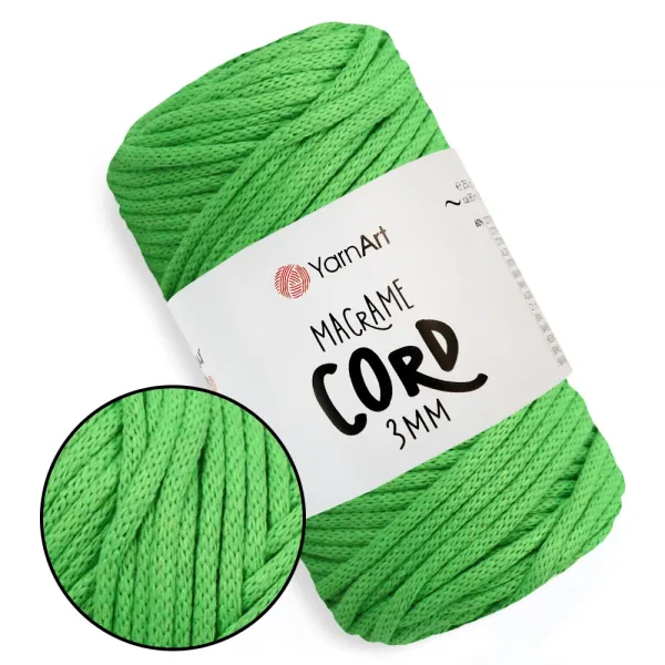 YarnArt Macrame Cord 3mm, Зелений неон №802 – купити | Candy Yarn