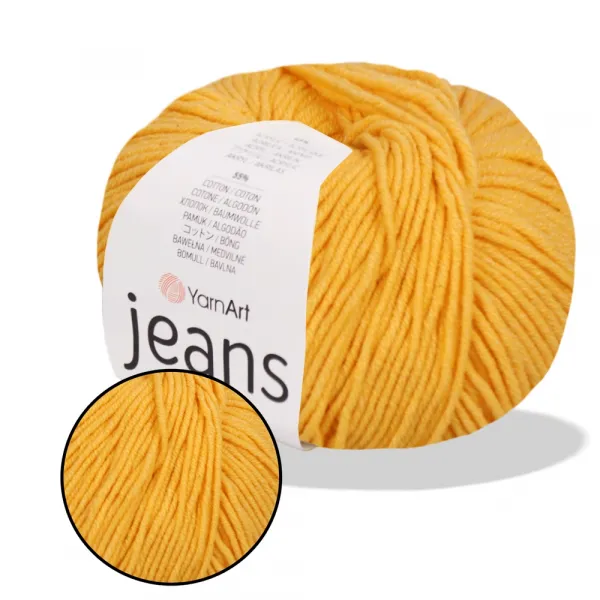 YarnArt Jeans, Желтый №35 – купить | Candy Yarn