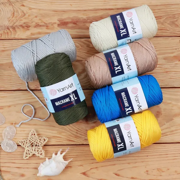 YarnArt Macrame XL, Коричневый №151, шнур полиэстеровый 4мм – купить | Candy Yarn