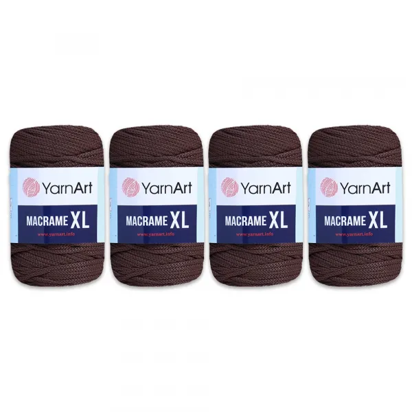 Упаковка YarnArt Macrame XL, Темно-коричневый №157 4 шт, шнур полиэстеровый 4мм – купить | Candy Yarn