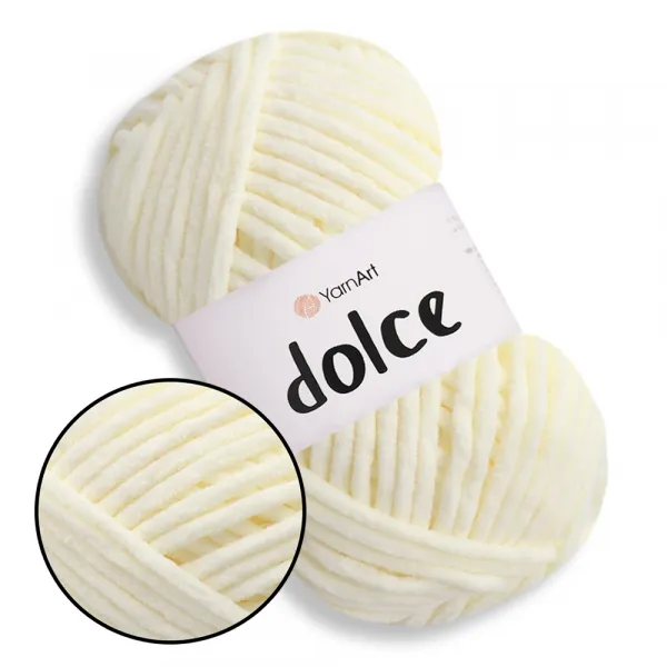 YarnArt Dolce, Молочний №745, плюшева пряжа – купити | Candy Yarn