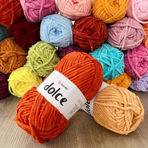 YarnArt Dolce, Салатовий №850, плюшева пряжа – купити | Candy Yarn