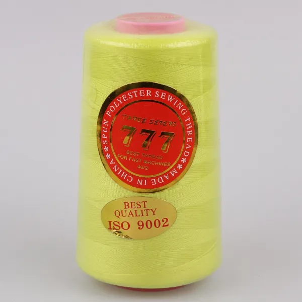 Нитки швейные 777, 40/2, 4500м, Желтый неон №027 – купить | Candy Yarn